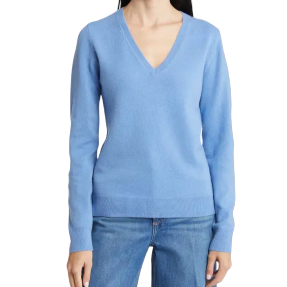 Ann Taylor wool blend sweater size large petite v-neck NEW with tags